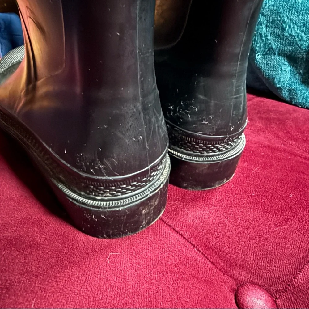 Burberry - Check Knit Cuff Winter Rain Boots - Women’s 7.5 38